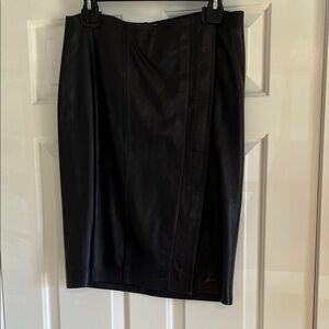 Talbots Navy Leather Skirt